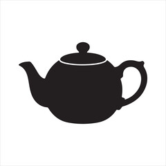 Classic Teapot Silhouette Vector Icon