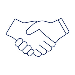 Handshake vector illustration representing a business agreement on a white background.
