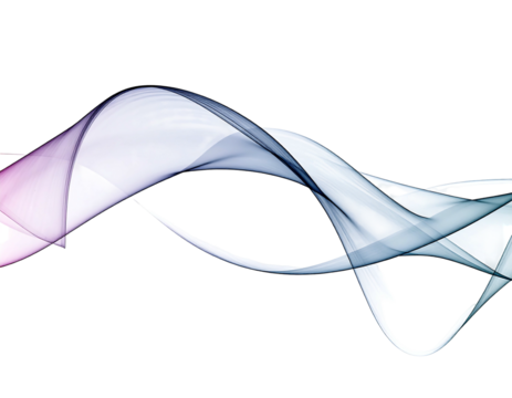 An abstract image featuring flowing ribbons with translucent waves of color, creating a dynamic design against a black backdrop