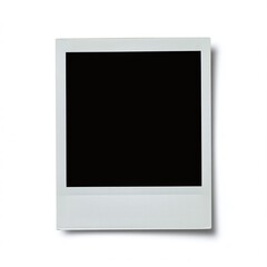 Blank White Instant Photo Frame Template With Black Insert Isolated On A Clean Background, Ideal For Customizing Memories, Photography Mockups, Or Graphic Design