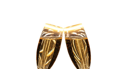 Sparkling Champagne Flutes Clinking — Festive Celebration Toast

