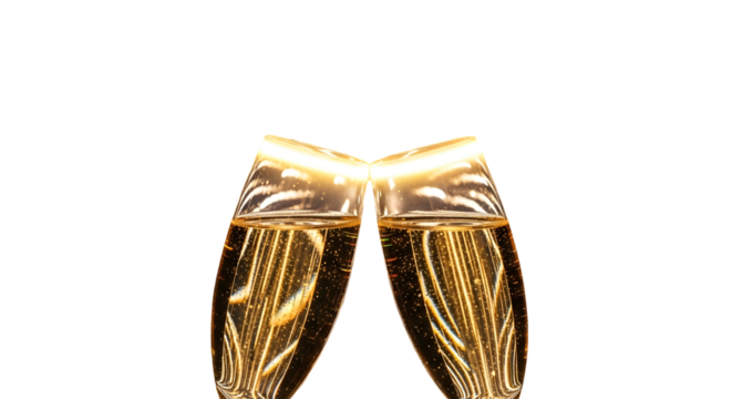 Sparkling Champagne Flutes Clinking — Festive Celebration Toast

