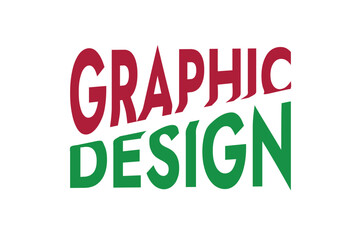 Vibrant graphic design text in red and green for creative projects and stylish branding solutions