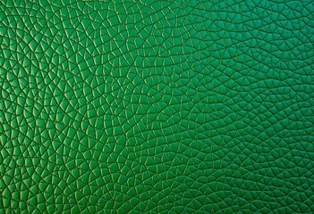 Deep green textured leather, subtly embossed background,  close-up,  vibrant