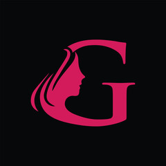  Letter G Beauty Face, Hair Salon Logo Design
