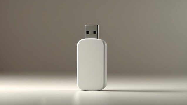 USB Drive, Flash Memory, Data Storage White USB Stick Isolated