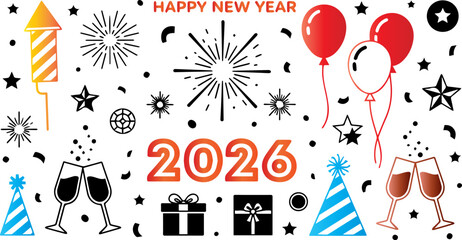 Gradient 2026 year displayed against a dark background for new year themes