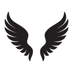 Obraz premium Elegant angel wings silhouette with soft feather details