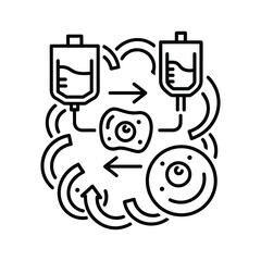Medical cellular therapy and stem cell regenerative process icon