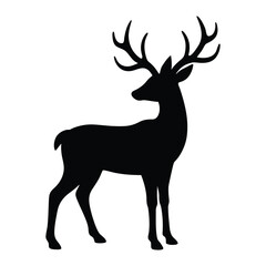 Fototapeta premium Elegant reindeer silhouette standing gracefully in a stylized design