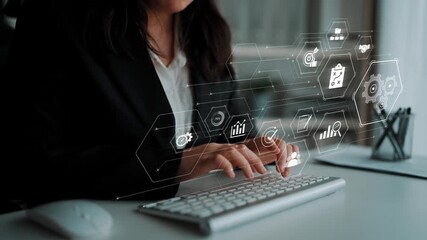 Business management system showing teamwork, productivity, and planning. Management supports goal, management tracks progress, management improves teamwork, and enhances productivity. Marrow