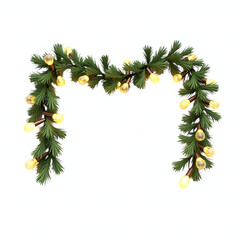 christmas wreath on white background