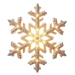golden snowflake isolated on white background