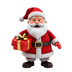 santa claus with gift box
