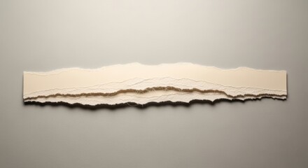 Multi-Layered Torn Paper Texture with Fibers and Shadow | 3D Ripped Edge Minimalist Background