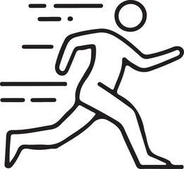 Running Person with Speed Lines Icon - Quick Movement, Exercise, or Fast Service Vector