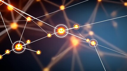 Abstract network connection background, a digital web with glowing nodes and connecting lines - Powered by Adobe