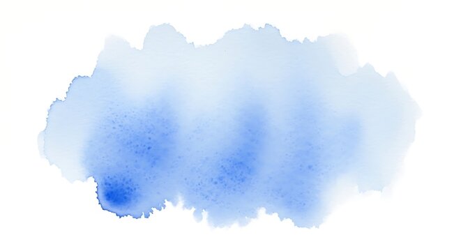 A soft blue watercolor stain on isolated on white background, creating a calming and serene effect with its delicate texture and subtle gradations