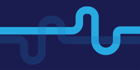 Abstract Dark Blue Winding Line Technology Flow Background