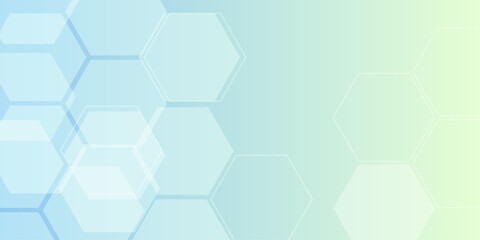 Blue Green Gradient Abstract Background with Hexagons