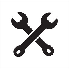 Crossed Wrenches Spanner Tools Silhouette Vector Icon
