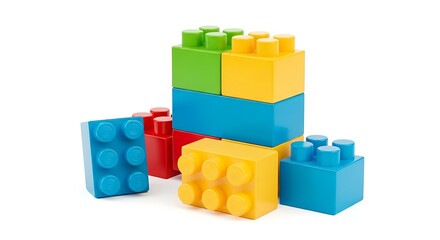 Colorful toy building block isolated on white background, a timeless source of creativity and fun for children of all ages, fostering imagination and learning