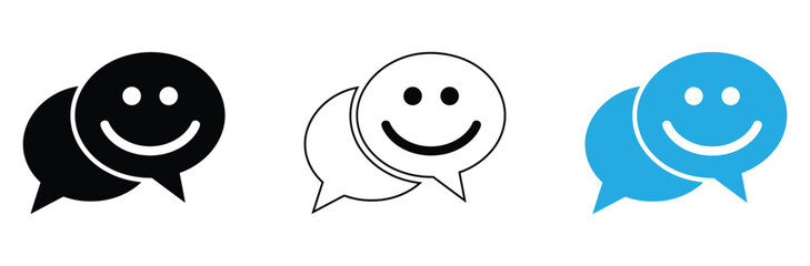 Spread happiness by sharing your smile through modern messaging, a happy conversation starter for social media with a positive outlook