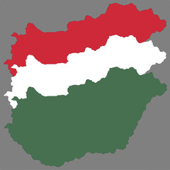 Obraz premium Three vector maps of Hungary in the colors of Hungary flag.