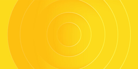 Abstract Background with 3d circle vivid yellow papercut layer, vector illustration