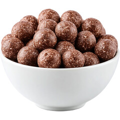 Delicious chocolate protein balls recipe energy bites snack bowl healthy dessert treat idea for fitness diet 100