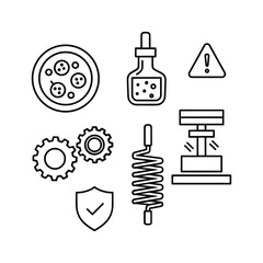 Obraz premium Science, engineering, and safety icons set for various applications