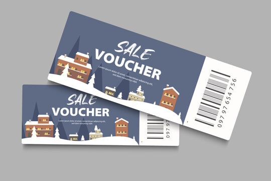 christmas ticket template voucher sale, coupon	
