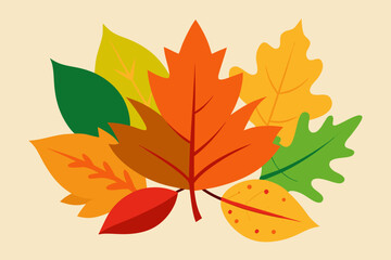 Naklejka premium Autumn Leaves Vector Art background