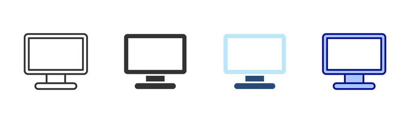 Monitor Icon Set. Designed In Multi Style