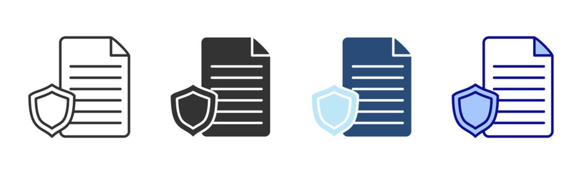 Policy Icon Set. Designed In Multi Style