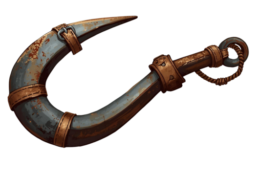 Realistic pirate hook with sturdy leather bracer and secure buckles.
