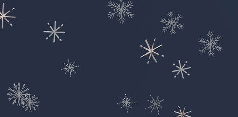 Abstract snowflake illustration on a dark blue background suitable for winter themes. Perfect for seasonal greetings and win