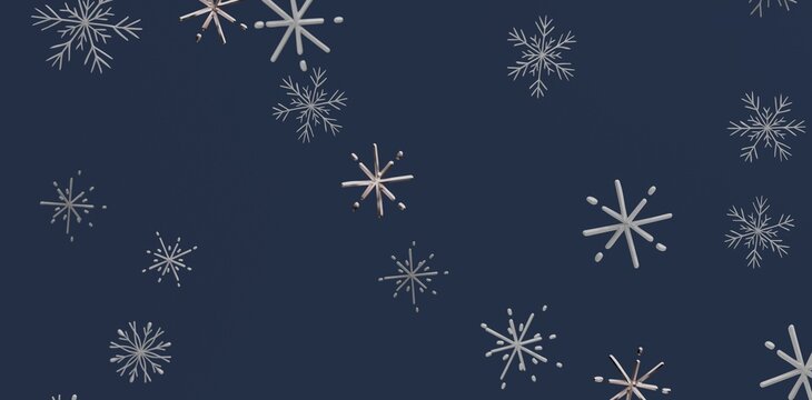 Abstract snowflake pattern in blue background, perfect for winter designs, Christmas and New Year cards and advertising. - Powered by Adobe