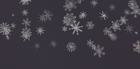 Elegant winter design featuring falling snowflakes against a muted backdrop, perfect for holiday concepts and winter themes