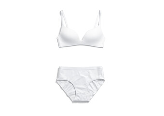 Blank white lingerie complect with bra and briefs mockup, isolated