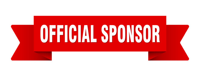 official sponsor ribbon isolated on transparent background. official sponsor ribbon