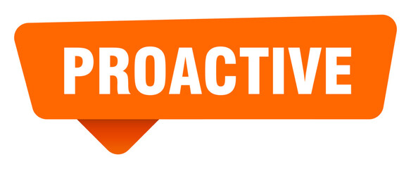 proactive sticker. proactive orange sign isolated on transpatent background