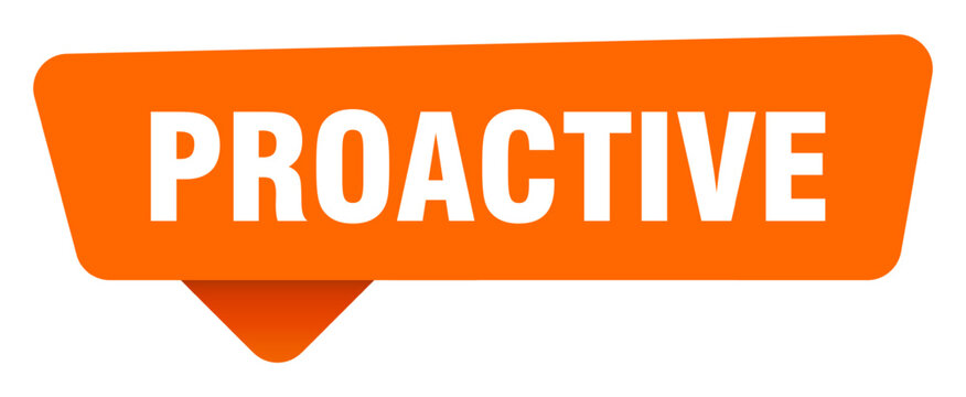 proactive sticker. proactive orange sign isolated on transpatent background