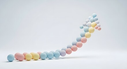 Easter eggs arranged in an upward trending arrow shape symbolizing growth and success