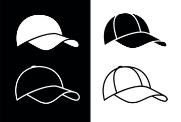Baseball cap icon. A clothing accessory with a visor. Popular sports headwear. An attribute of a baseball player, athlete, or sportswear.