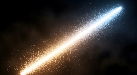 Bright diagonal streak of exploding fireworks sparks against a dark night sky