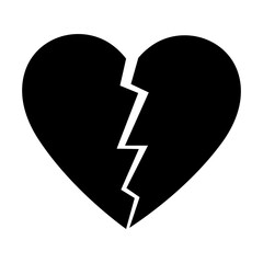 Broken Heart Icon – Love, Heartbreak, Sadness, and Emotional Pain Symbol.