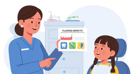 Dentist Explains Fluoride Benefits to Young Patient