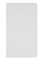 White blank notepad paper with texture, isolated on transparent background. Office blank paper concept