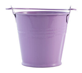 Small metal lavender bucket isolated on transparent background. Cute decorative container perfect for gardening, home decor, crafts, and design projects © rvlsoft